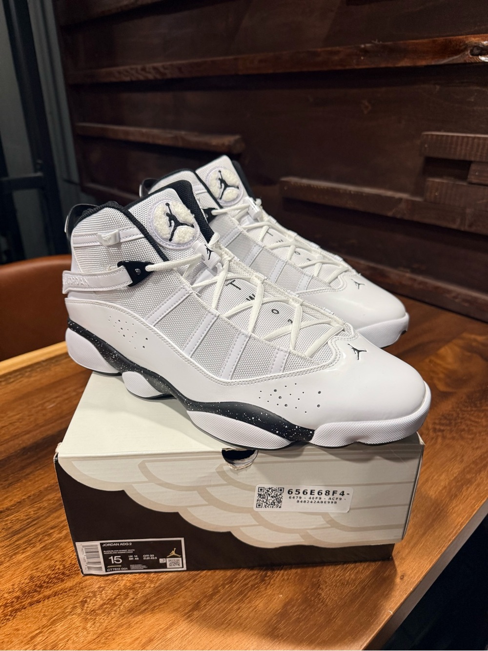 Jordan Men’s White & Black High-Top Sneakers